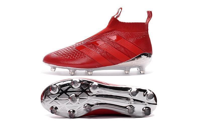 Adidas ACE 16+ Purecontrol FG/AG Soccer Cleats Red Silver