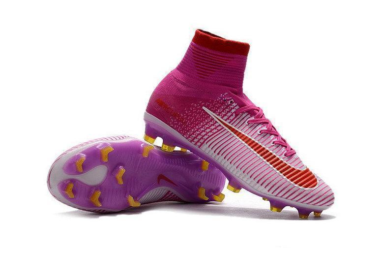 Nike Mercurial Superfly V Fg White Red Shoes Pink