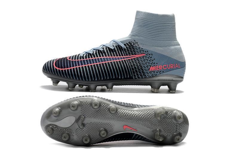 Nike Mercurial Superfly V AG Soccer Cleats Black Grey Pink