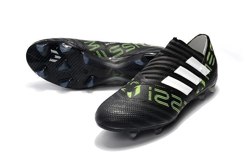 New Adidas Nemeziz FG Agility TPU Soccer Cleats Shoes Black Green White