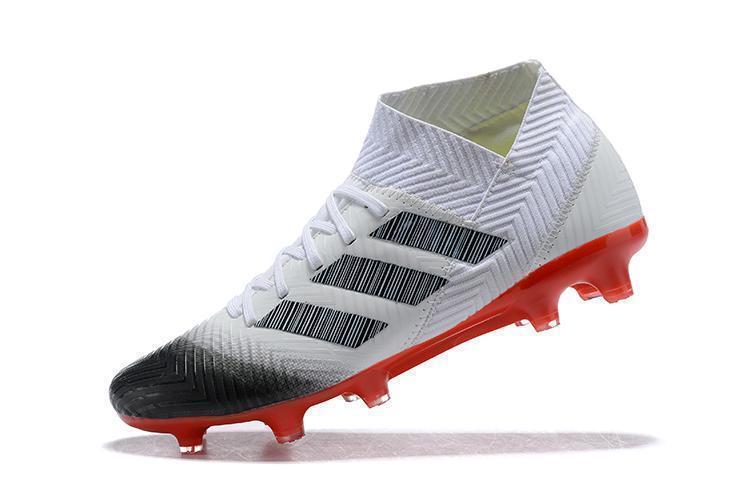 New Adidas Nemeziz 18.1 FG Soccer Cleats Shoes White Black Red