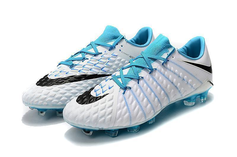 New NIke Hypervenom Phantom III DF FG Soccer Cleats Shoes White Light Blue