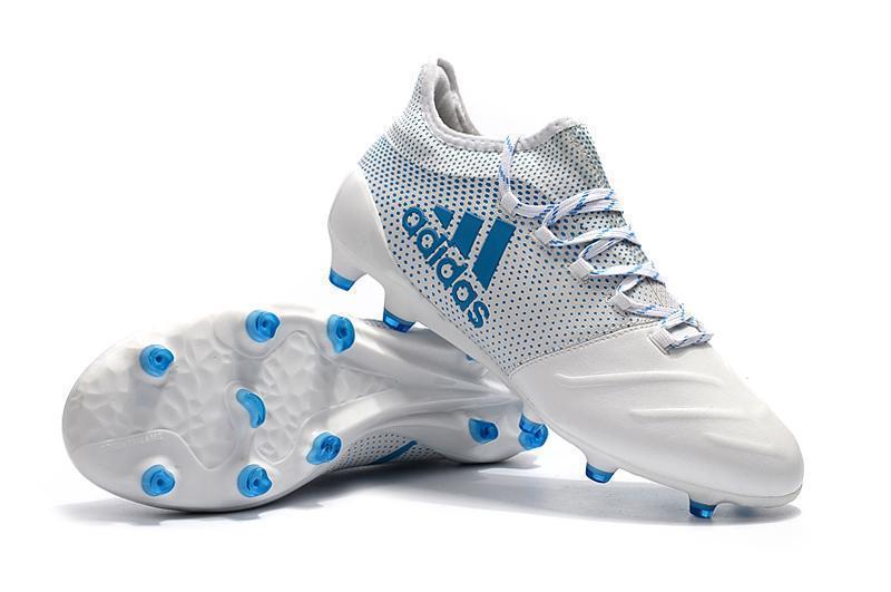 New Adidas X Series Leather FG Soccer Cleats Shoes White Blue