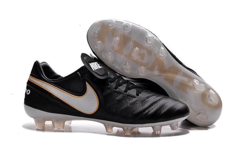 Nike Tiempo Legend VI FG Soccer Cleats Black White Gold