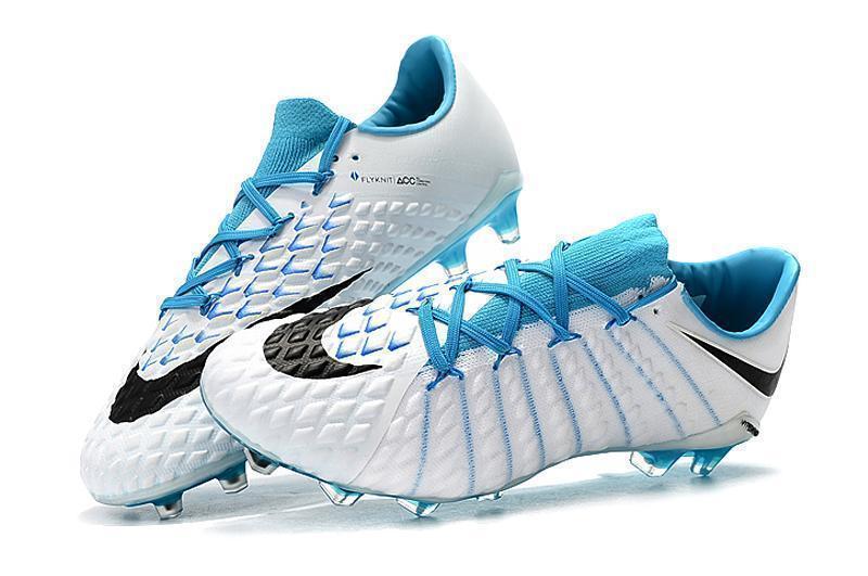 New NIke Hypervenom Phantom III DF FG Soccer Cleats Shoes White Light Blue