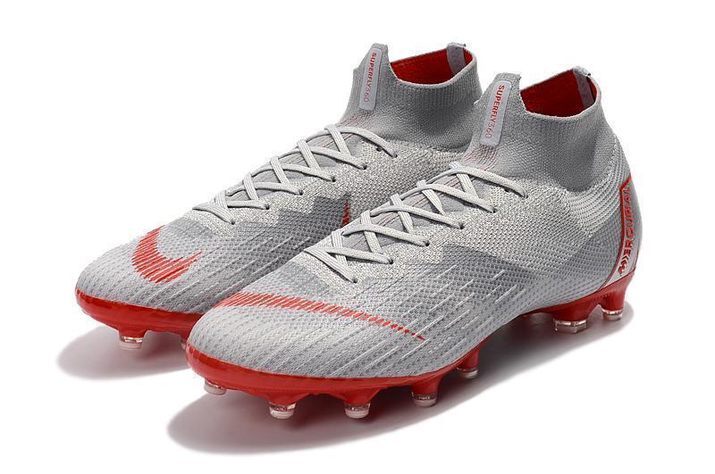 NIKE Mercurial Superfly VI 360 Elite AG High Cut Silver Red