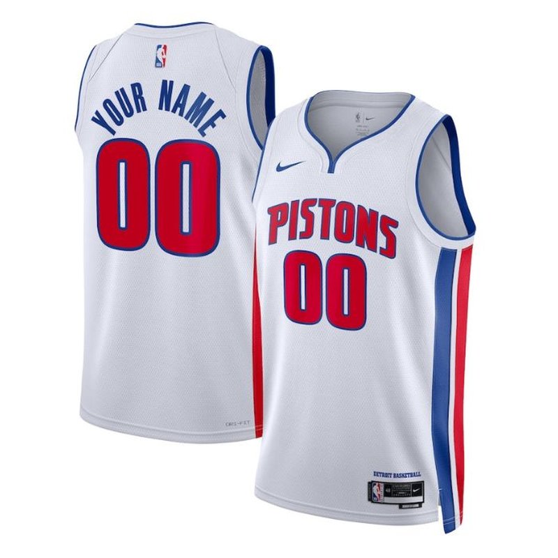 Detroit Pistons Unisex 2023 White NBA Jersey - Association Edition