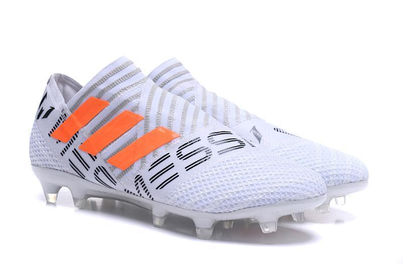 New Adidas Nemeziz Messi 17+ 360 Agility FG Soccer Cleats Shoes White Orange Grey