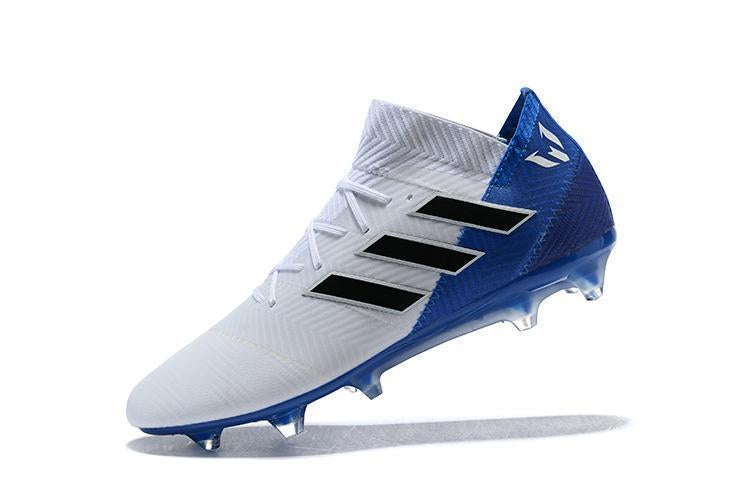 New Adidas Nemeziz Messi 18.1 FG Soccer Cleats Shoes White Blue Black