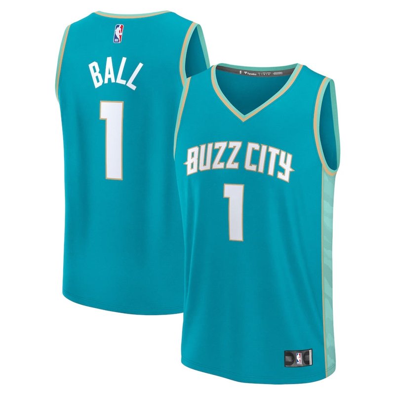 LaMelo Ball Charlotte Hornets Fanatics Branded unisex 23/24 Fast Break NBA Jersey - Teal - City Edition