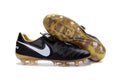 Nike Tiempo Legend VI FG Soccer Cleats Black White Metallic Gold