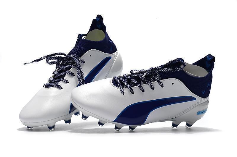 PUMA evoTOUCH Pro FG Soccer Cleats White Deep Blue