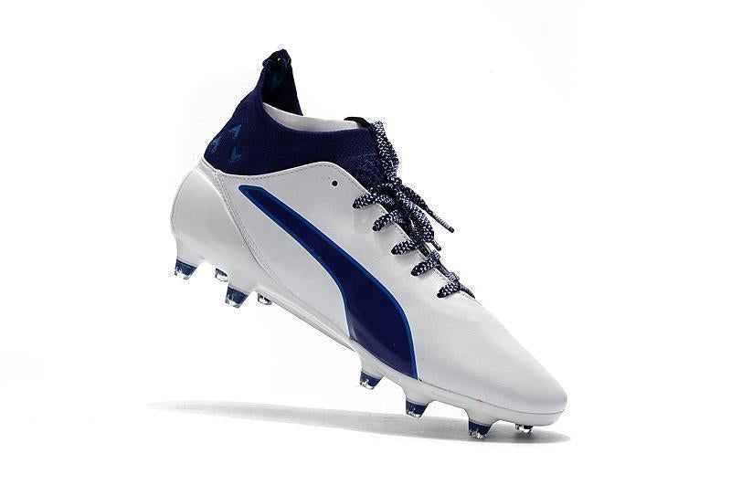 PUMA evoTOUCH Pro FG Soccer Cleats White Deep Blue