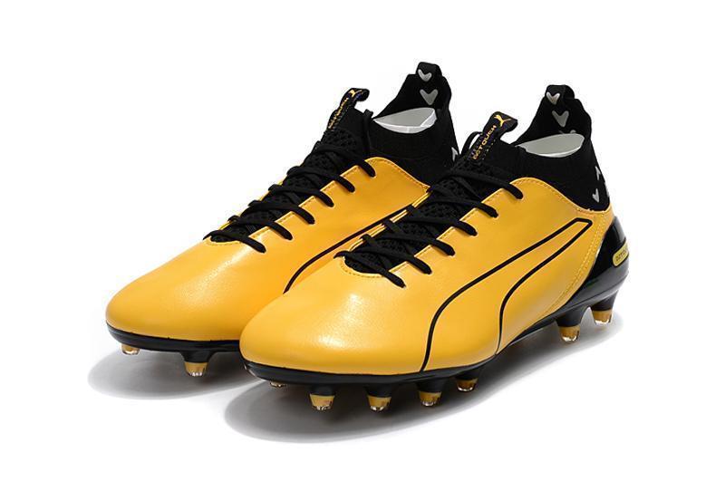 PUMA evoTOUCH Pro FG Soccer Cleats Yellow Gold Black