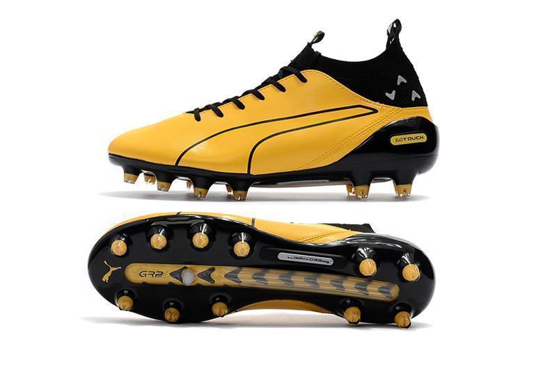 PUMA evoTOUCH Pro FG Soccer Cleats Yellow Gold Black