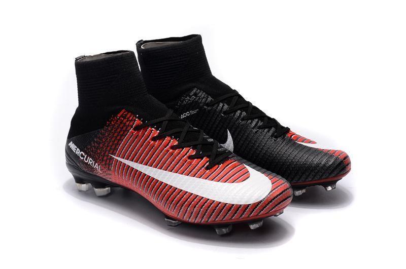 Nike Mercurial Superfly V FG Soccer Cleats Red Black White