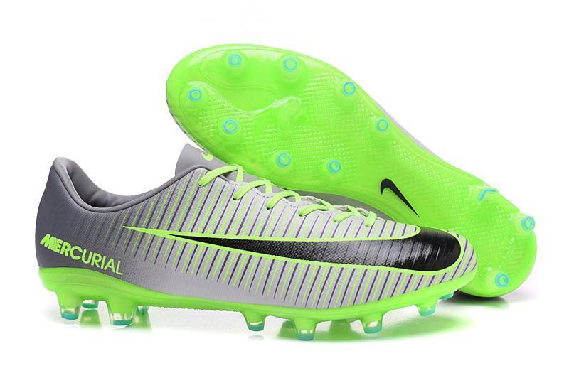 Nike Mercurial Vapor XI AG Soccer Cleats Grey Black Green