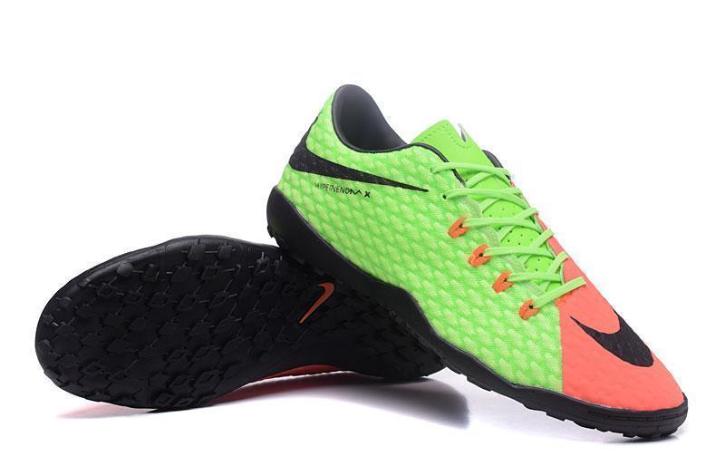 Nike Hypervenom Phelon III Turf Soccer Cleats Grass Green Orange