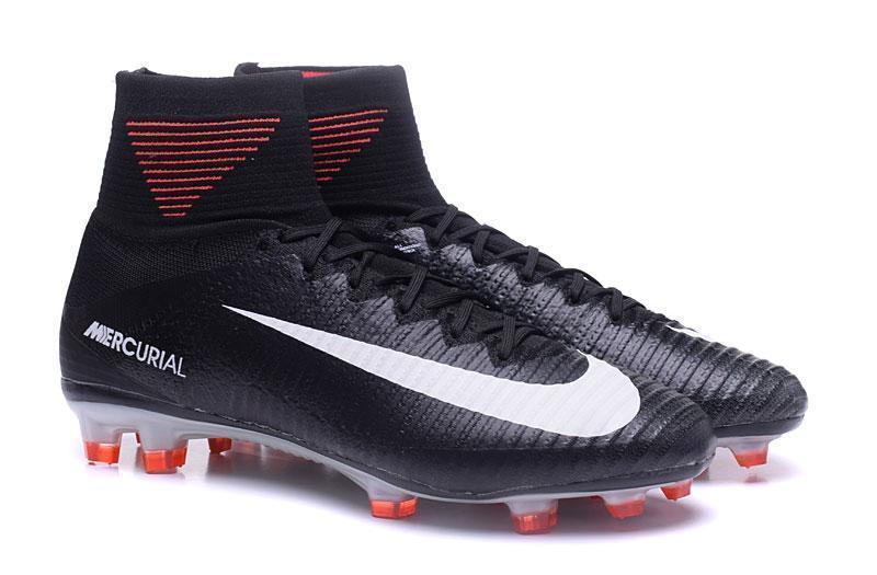 Nike Mercurial Superfly V FG Soccer Cleats Black Orange White