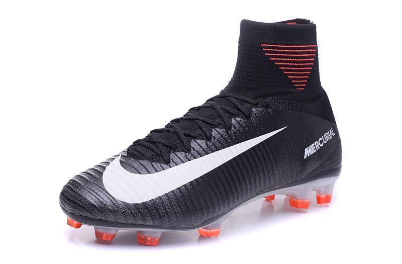 Nike Mercurial Superfly V FG Soccer Cleats Black Orange White