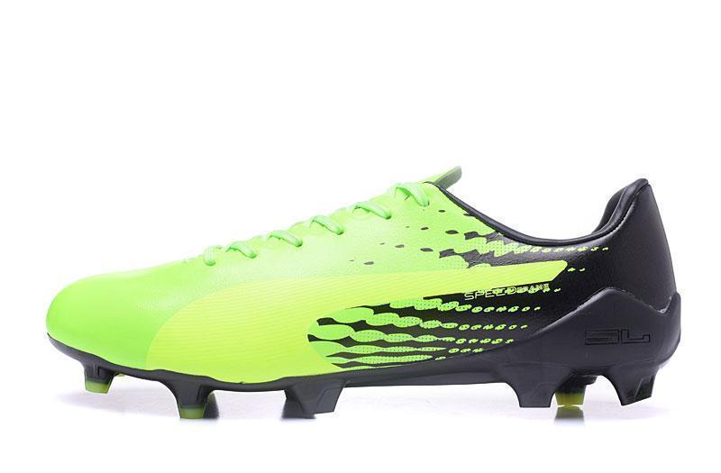 PUMA evoSPEED 17 SL-S FG Soccer Cleats Green Black Yellow