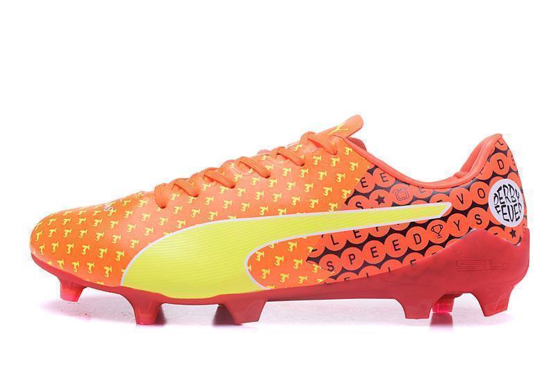 PUMA evoSPEED 17 SL-S FG Soccer Cleats Orange Yellow Red Black