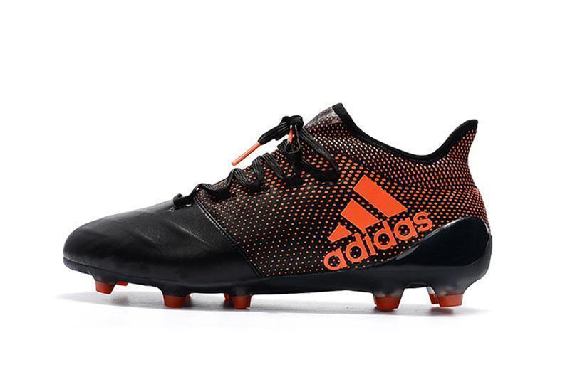 New Adidas X Series Leather FG Soccer Cleats Shoes Black Orange