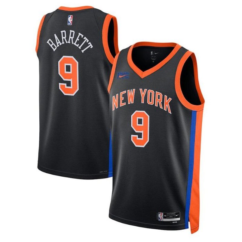 RJ Barrett New York Knicks Unisex 2023 NBA Jersey - City Edition - Black