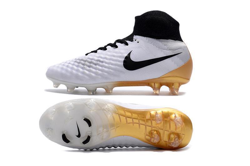 New Nike Magista Obra II FG Soccer Cleats Shoes White Gold