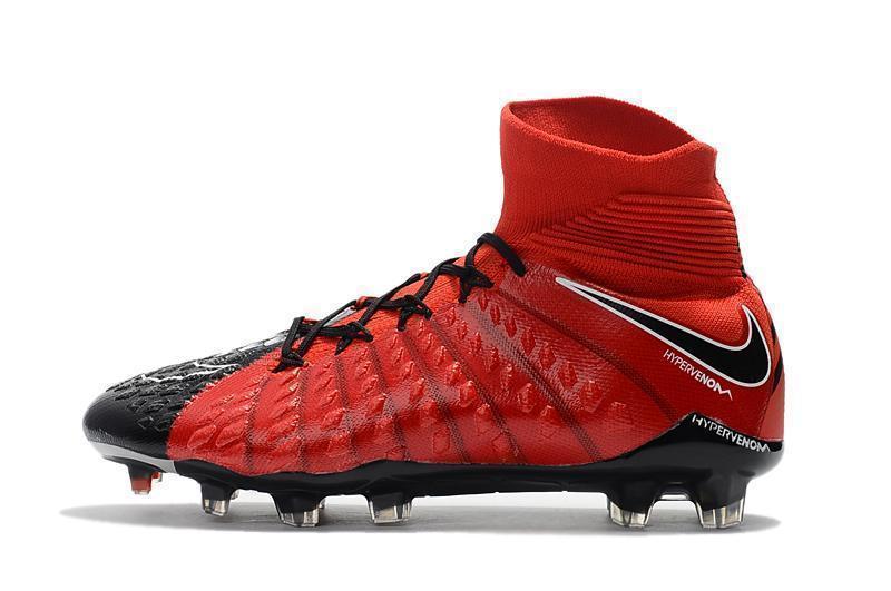 Nike Hypervenom Phantom III DF FG Soccer Cleats Fire Red Black