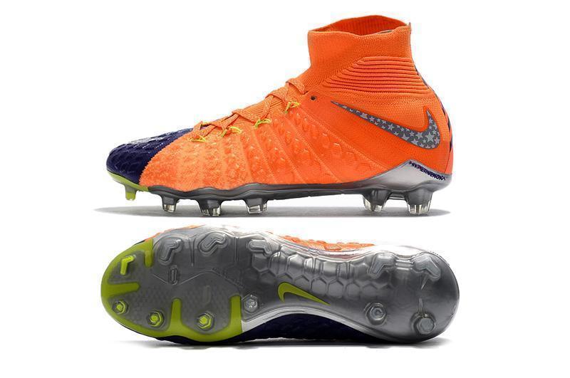 Nike Hypervenom Phantom III DF FG Soccer Cleats Orange Blue Chrome