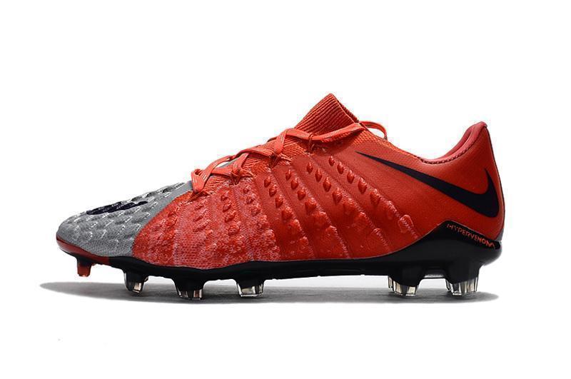 Nike Hypervenom Phantom III FG Soccer Cleats Grey Red Black