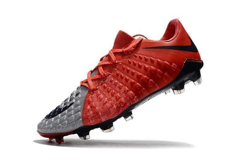 Nike Hypervenom Phantom III FG Soccer Cleats Grey Red Black