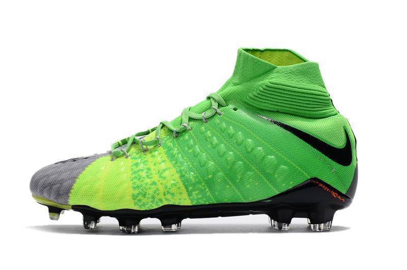 Nike Hypervenom Phantom III DF FG Soccer Cleats Grass Green Grey