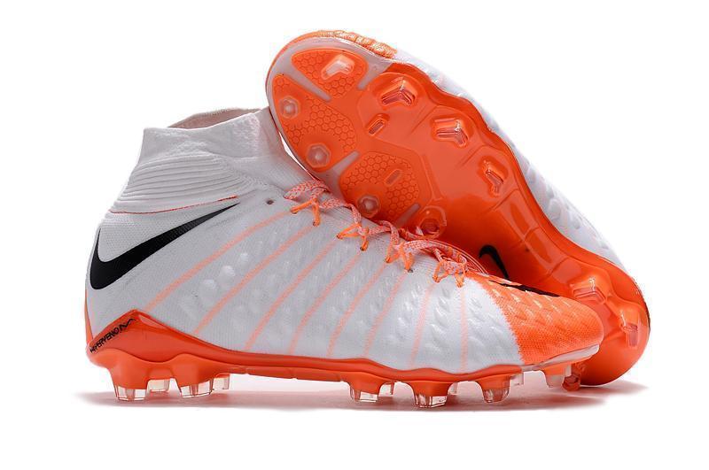 Nike Hypervenom Phantom III DF FG Soccer Cleats White Orange Black