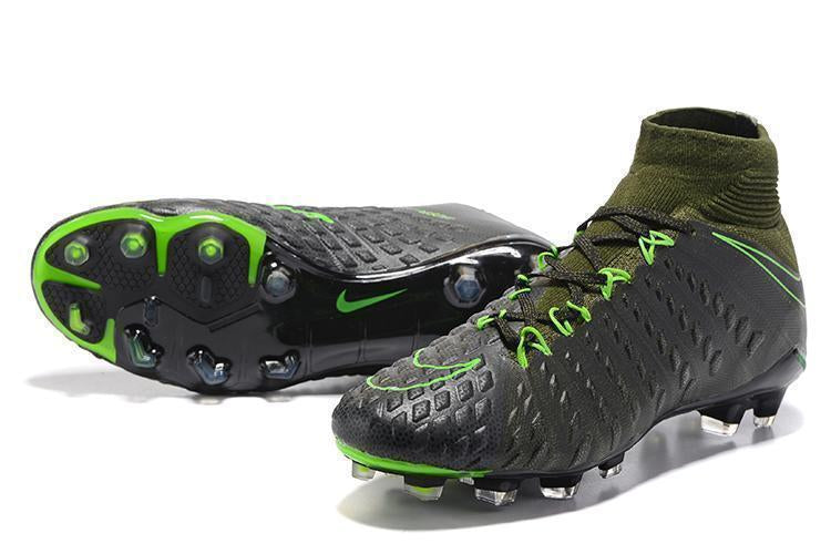 Nike Hypervenom Phantom III DF FG Soccer Cleats Grey Green Black