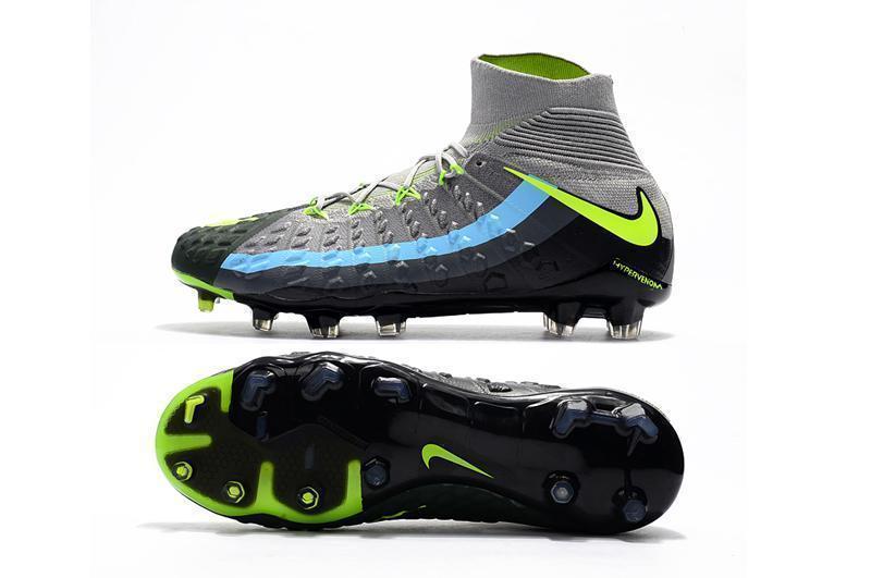 Nike Hypervenom Phantom III DF FG Soccer Cleats Black Volt Dark Grey