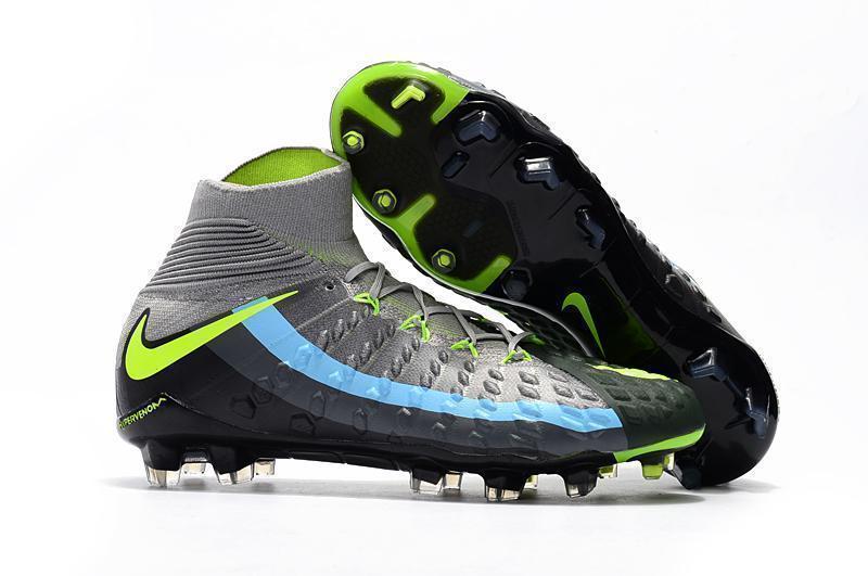 Nike Hypervenom Phantom III DF FG Soccer Cleats Black Volt Dark Grey