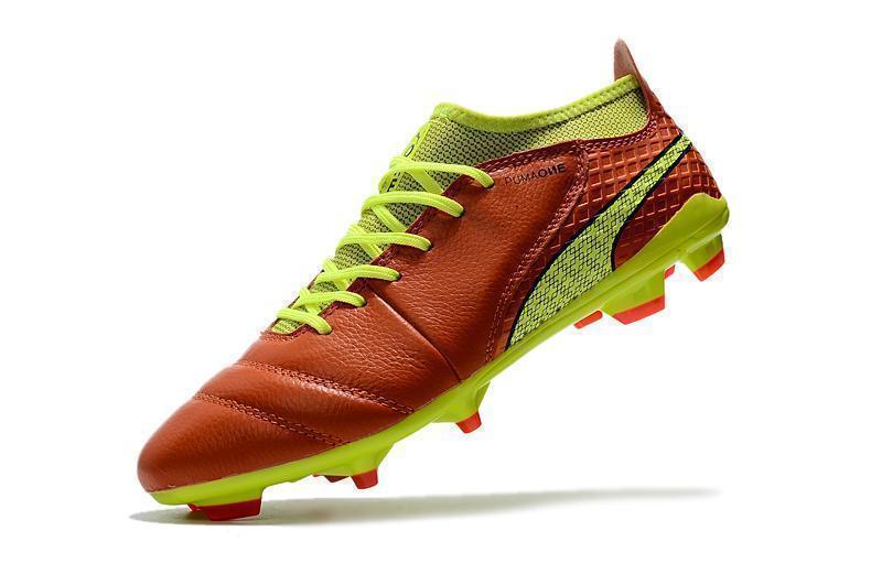 PUMA ONE 17.1 FG Soccer Cleats Orange Volt Black Brown