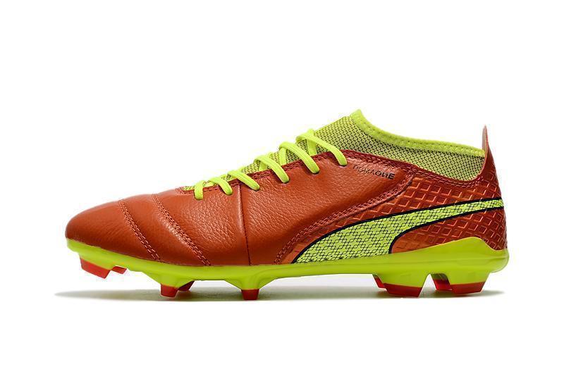 PUMA ONE 17.1 FG Soccer Cleats Orange Volt Black Brown