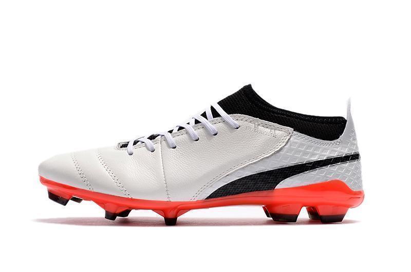 PUMA ONE 17.1 FG Soccer Cleats White Black Red