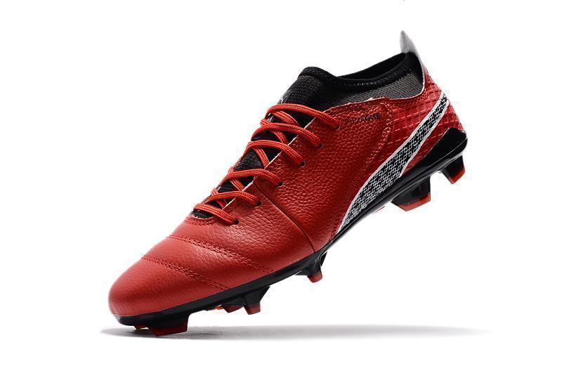 PUMA ONE 17.1 FG Soccer Cleats Total Red Black Silver